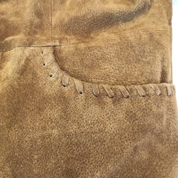Vtg Relativity Womens M Brown Genuine Suede Leather Jacket Stitching Y2K - Picture 11 of 13